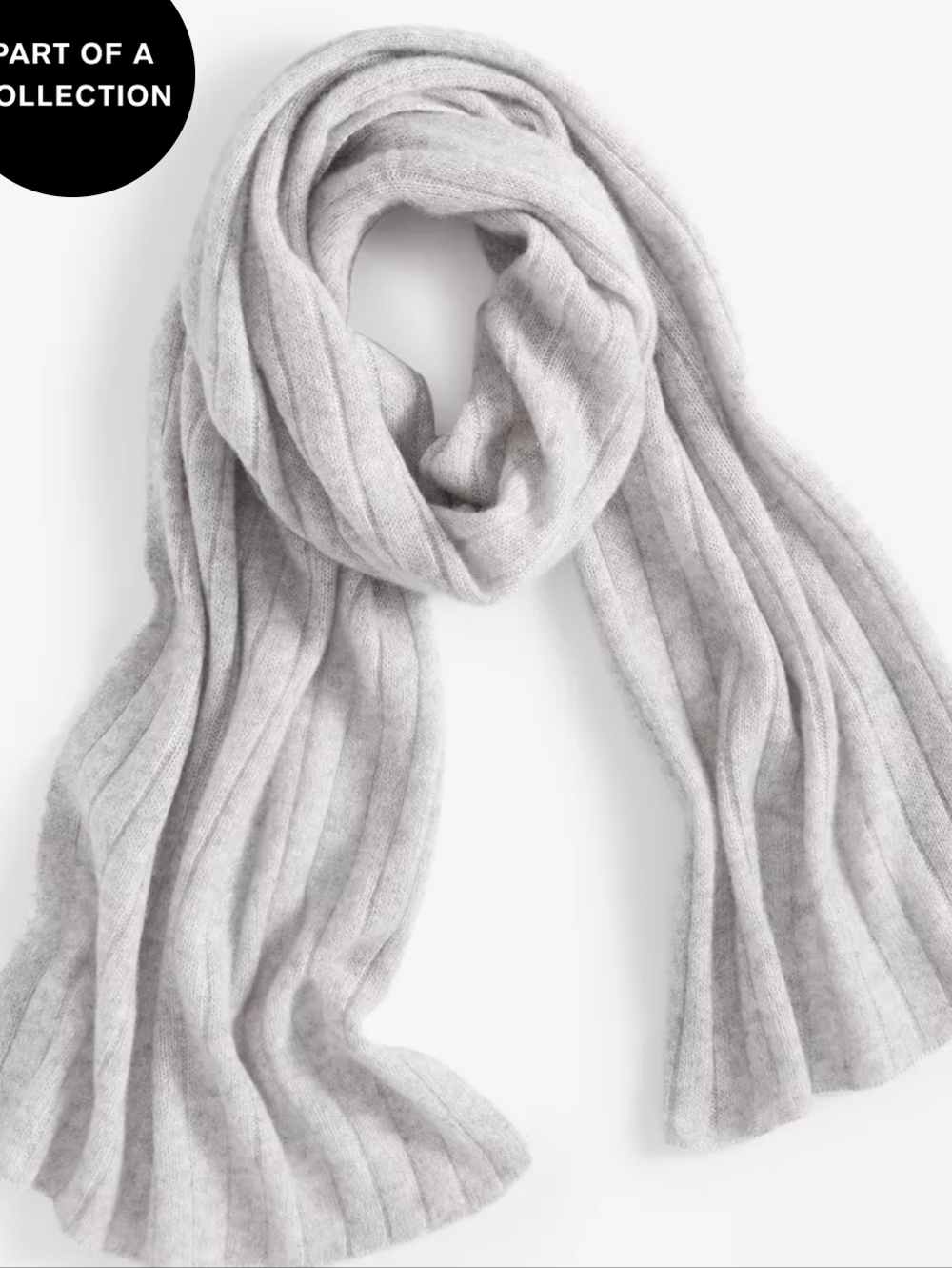 Charter Club Cashmere Ribbed Knit Scarf In Grey Heather